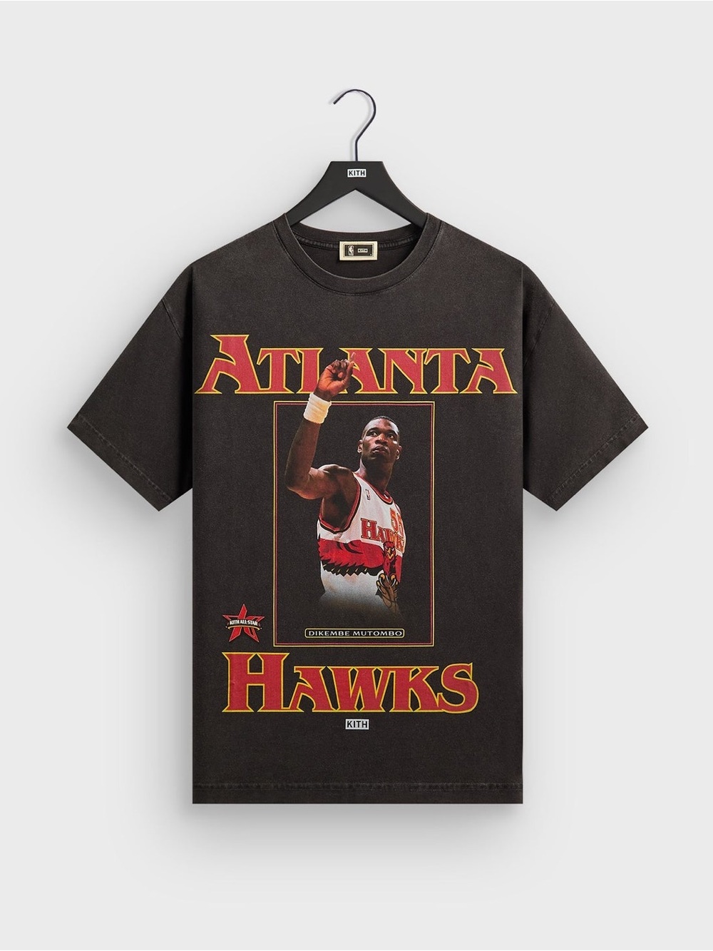 Kith for NBA All-Star Atlanta Hawks Dikembe Mutombo Vintage Tee Size XL Black